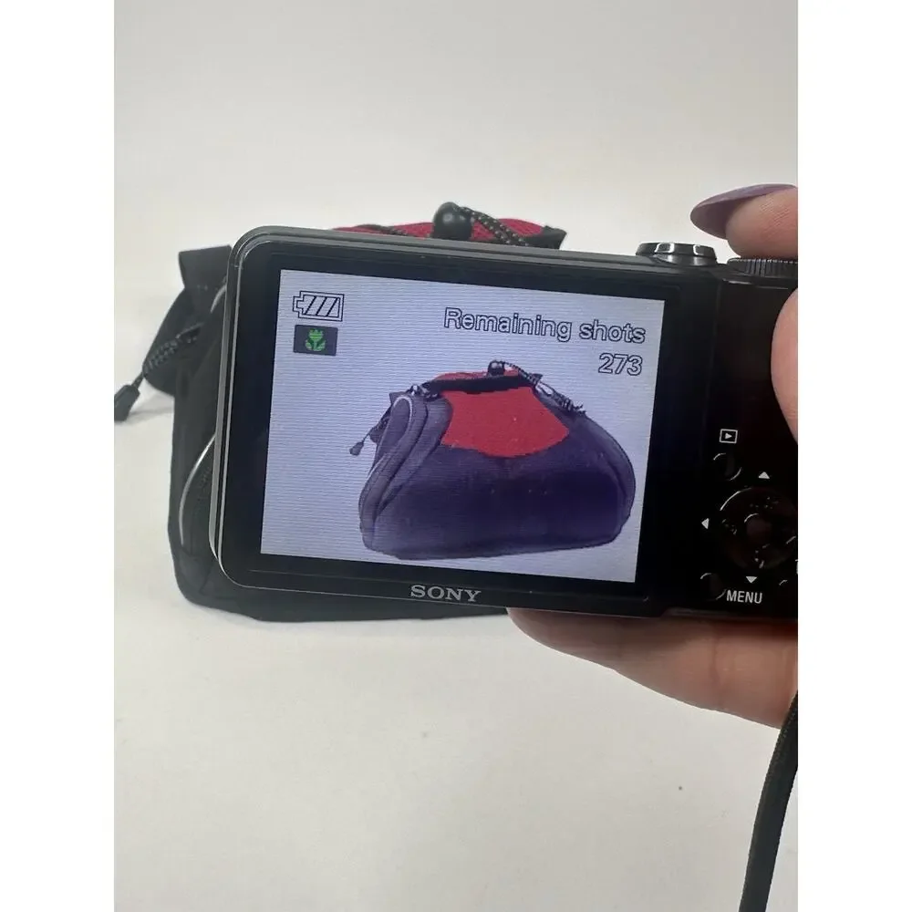Sony Cyber-shot DSC-H55 Digital Camera 10x Zoom Black Charger Battery Bag Tested